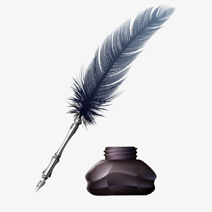 quill pen and ink pot